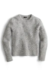 Jcrew Puff Sleeve Fuzzy Crewneck Sweater In Heather Slate