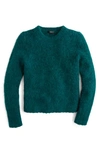 Jcrew Puff Sleeve Fuzzy Crewneck Sweater In Old Forest