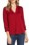 Vince Camuto Rumple Fabric Blouse In Brickstone