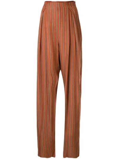 Anteprima Riga Jacquard Wide Leg Trousers In Orange