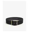 Sandro Leather Square Buckle Belt In Black