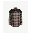 SANDRO Checked embellished cotton-flannel shirt