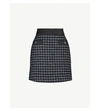SANDRO Checked high-waist tweed mini skirt