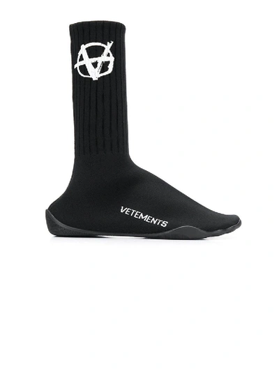 Vetements Karate Anarchy Sock Sneakers In Black
