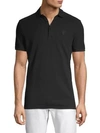 Versace Solid Cotton Polo In Black On Black