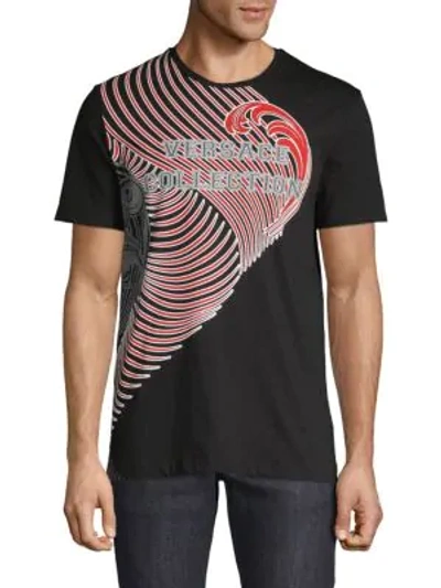 Versace Wave Graphic T-shirt In Black
