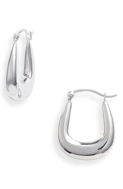Argento Vivo Rectangular Hoop Earrings In Silver