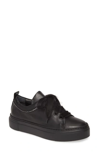 Agl Attilio Giusti Leombruni Crystal Embellished Sneaker In Black Leather