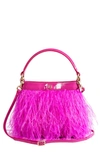 ERIC JAVITS SHINDIG OSTRICH FEATHER TOP HANDLE BAG,23186