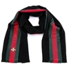 Gucci Web Bee Scarf In Black