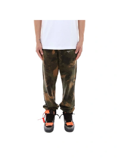 Off-white Paintbrush Camouflage Trousers In Green