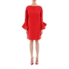 Valentino Trumpet-sleeve Shift Dress In Red