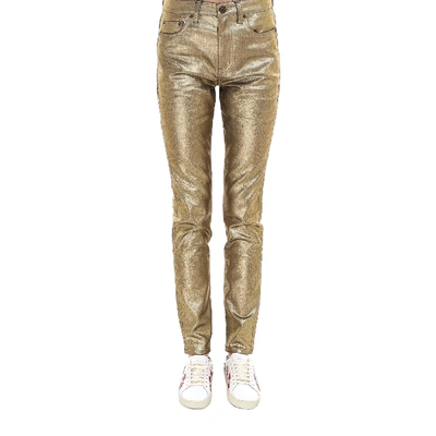 Saint Laurent Gold Cotton Trousers