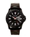WRANGLER MEN'S WATCH, 46MM IP BLACK CASE WITH CUTOUT BEZEL, BLACK MILLED DIAL WITH WHITE INDEX MARKERS, ANALO