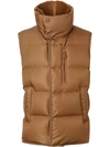 BURBERRY VELVET TRIM DOWN-FILLED NYLON PUFFER GILET