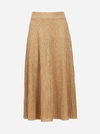 MARNI LAME’ WOOL BLEND MID RIBBED KNIT SKIRT