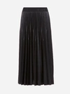 GIVENCHY FAUX LEATHER PLEATED MIDI SKIRT WITH LOGO