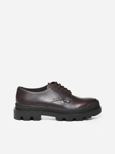 Prada Leather Derby Shoes With Chunky Sole