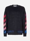 OFF-WHITE DIAG BRUSHED MOHAIR WOOL-BLEND jumper