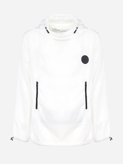 Off-white Nylon Packaway Rain Sweatshirt With Logo