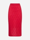 FENDI FF-MOTIF JACQUARD KNIT PENCIL SKIRT