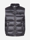 PRADA QUILTED DOWN NYLON VEST WITH LOGO-PLAQUE