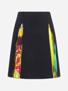 VERSACE SKIRT WITH PRINT PLEATED PANEL