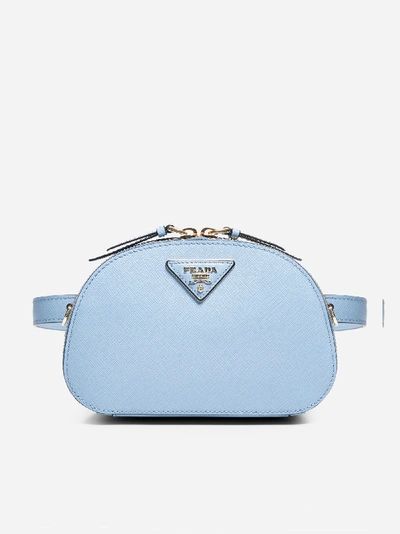 Prada Marsupio Odette In Pelle Saffiano In Light Blue