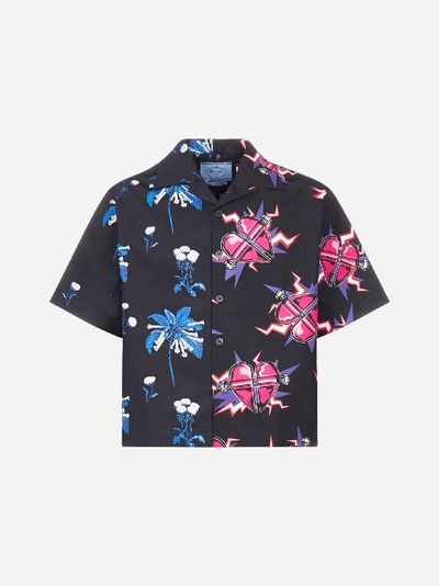 Prada Double Match Print Cotton Shirt