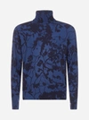 ETRO FLORAL PRINT WOOL AND CASHMERE TURTLENECK