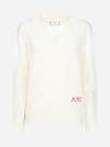 AMI ALEXANDRE MATTIUSSI PULL OVERSIZE IN LANA VERGINE CON LOGO