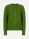 AMI ALEXANDRE MATTIUSSI OVERSIZED CABLE KNIT VIRGIN WOOL SWEATER