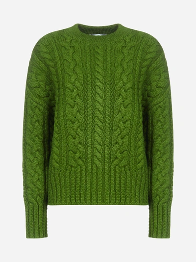 Ami Alexandre Mattiussi Women's Crewneck Cable Knit Oversize Jumper In Green