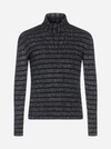 SAINT LAURENT LUREX STRIPED WOOL ROLL-NECK jumper