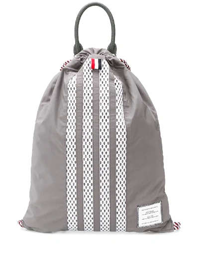 Thom Browne Military Ripstop Drawcord Bag In Grey