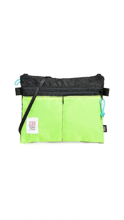 Topo Designs Shoulder Bag In Black/neon Yellow