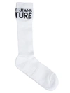 VERSACE JEANS COUTURE WHITE SOCKS WITH LOGO,D9HUBJ505 UDM550/