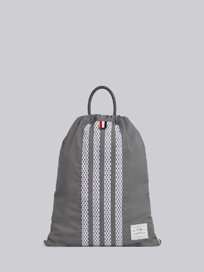 Thom Browne Military Ripstop Drawcord Bag In Grey