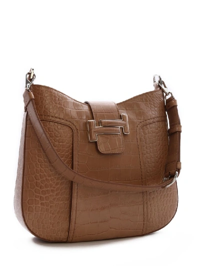 Tod's Double T Hobo Bag In Brown