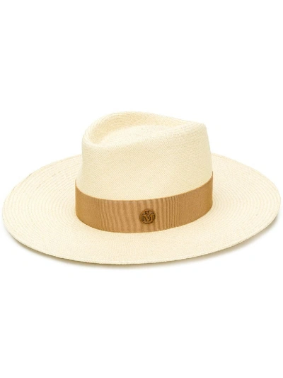 Maison Michel Charles Classic Straw Hat In Neutral