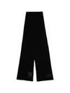 Prada Logo Patch Cashmere Scarf In Black