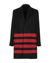 Calvin Klein 205w39nyc Stripe Detail Single-breasted Coat In Black