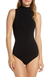 Yummie Kinsley Mock Neck Shaping Thong Bodysuit In Black