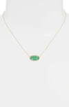 Kendra Scott Elisa Pendant Necklace In Gold/ Jade Green Illusion