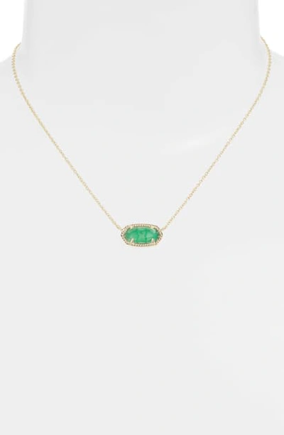 Kendra Scott Elisa Pendant Necklace In Gold/ Jade Green Illusion