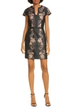 Ted Baker Stardust Metallic Jacquard Minidress In Black