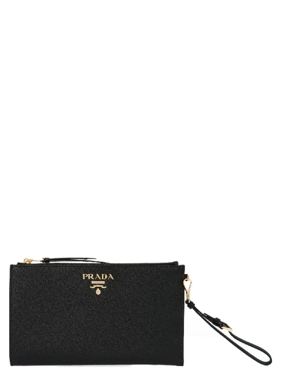 Prada Black Leather Clutch