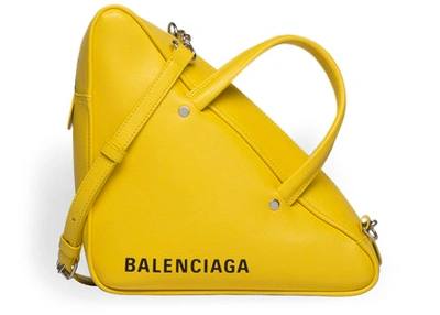 Pre-owned Balenciaga Triangle Duffle S Yellow