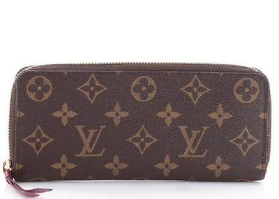 Pre-owned Louis Vuitton Clemence Wallet Monogram Brown/berry