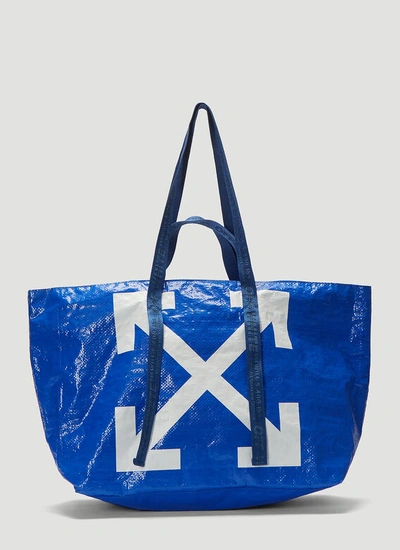 Off-white Commercial Tote Bag In Blue